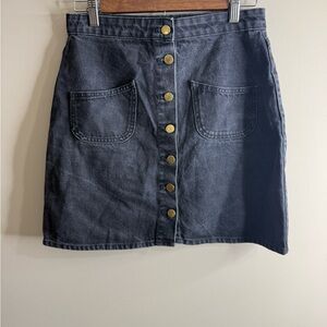Vintage Kubban Denim Button-Front Skirt small